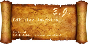 Böhler Jakobina névjegykártya
